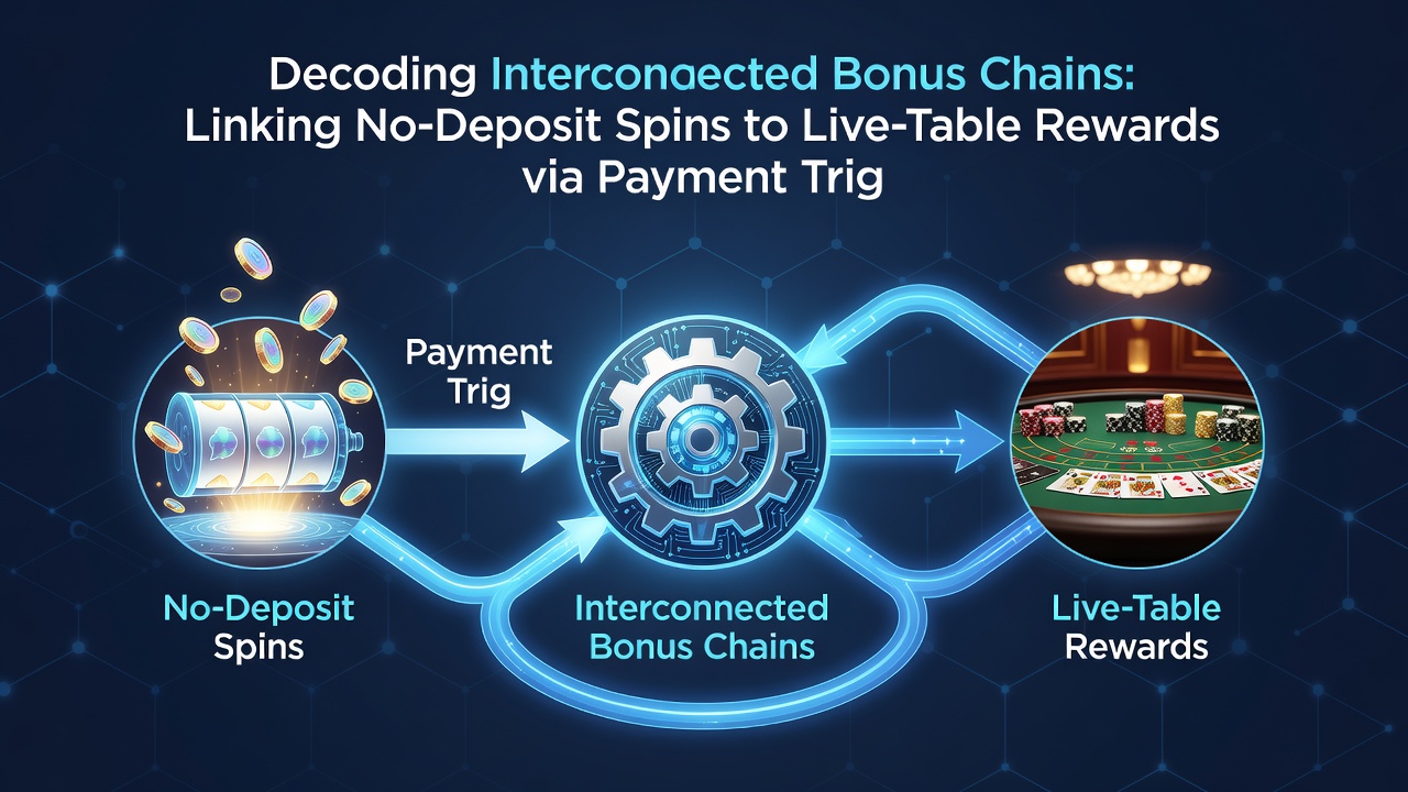 Diagram van doorstroom van spins naar live tafel rewards via triggers