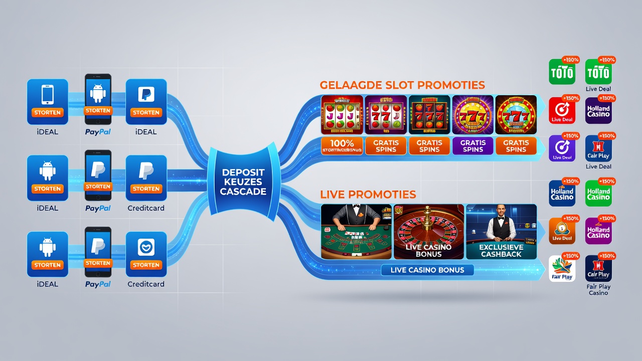 Gebruikerservaring in Nederlandse mobiele casino app met cascaderende promoties van slots naar live spellen na stortingen