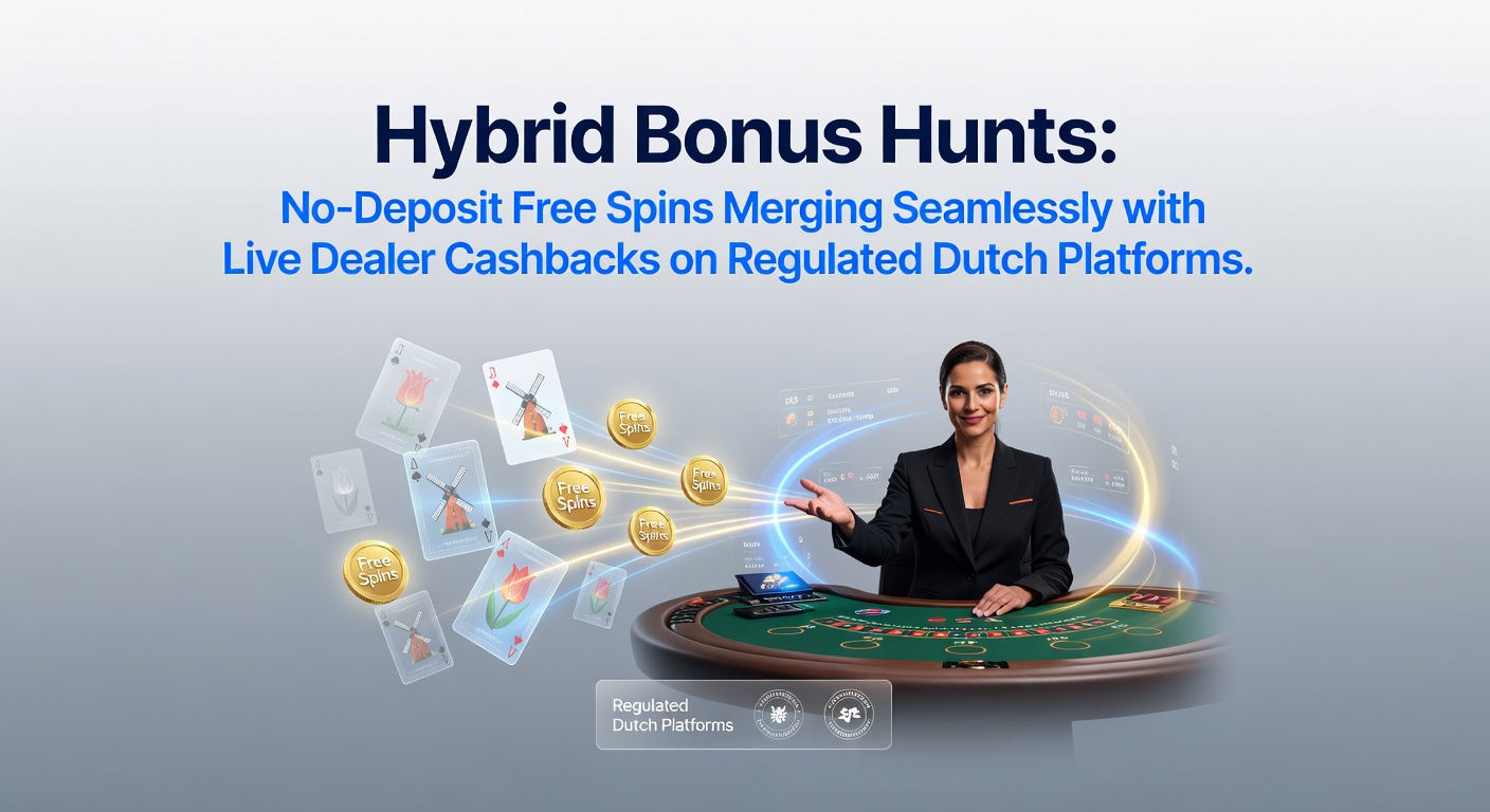 Schermafbeelding van een hybride bonusjacht met free spins en live dealer cashback op een Nederlands online casino platform, waar spelers naadloos tussen slots en tafels schakelen