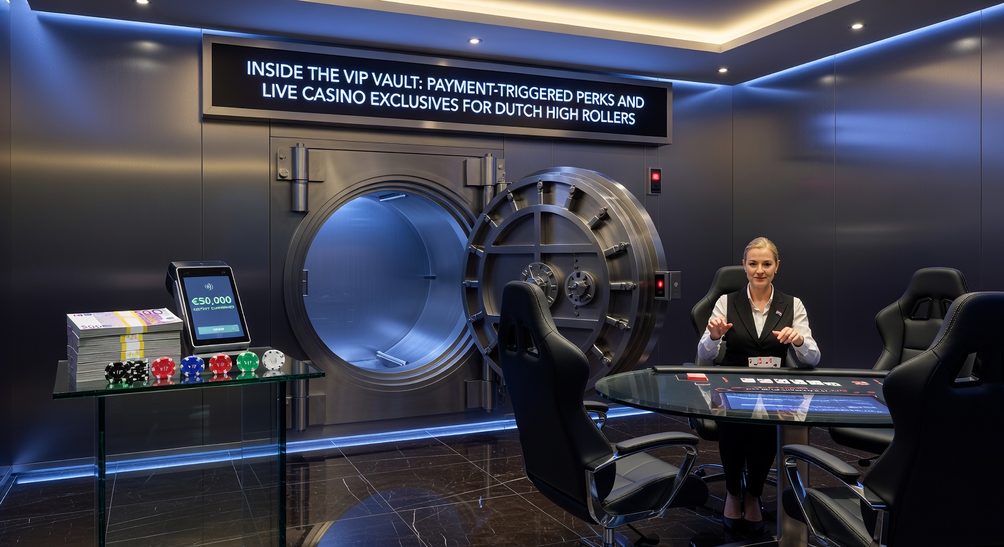 Luxe VIP-lounge in een online casino met highrollers aan blackjacktafels, champagne en persoonlijke hosts