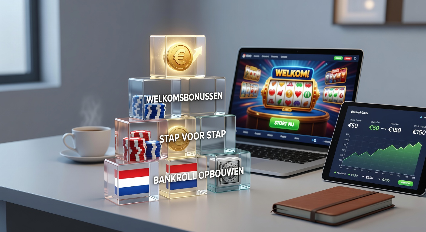Grafiek van gelaagde bonussen die een bankroll stap voor stap laten groeien in een online casino-omgeving
