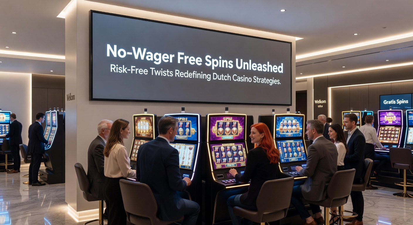 Speler aan een mobiel apparaat die no-wager free spins activeert, met eurotekens en slotsymbolen die direct contant geld uitbeelden, illustrerend de snelheid en eenvoud in de Nederlandse markt