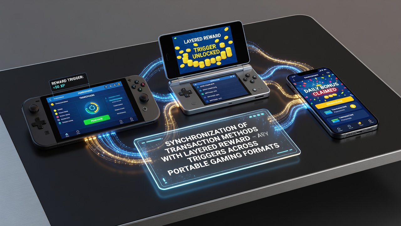 Mobiele gaming interface met gesynchroniseerde transacties en beloningen