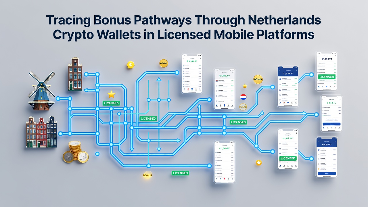 Crypto wallet interface weergegeven in een gelicentieerde Nederlandse mobiele casino app met bonus tracking elementen