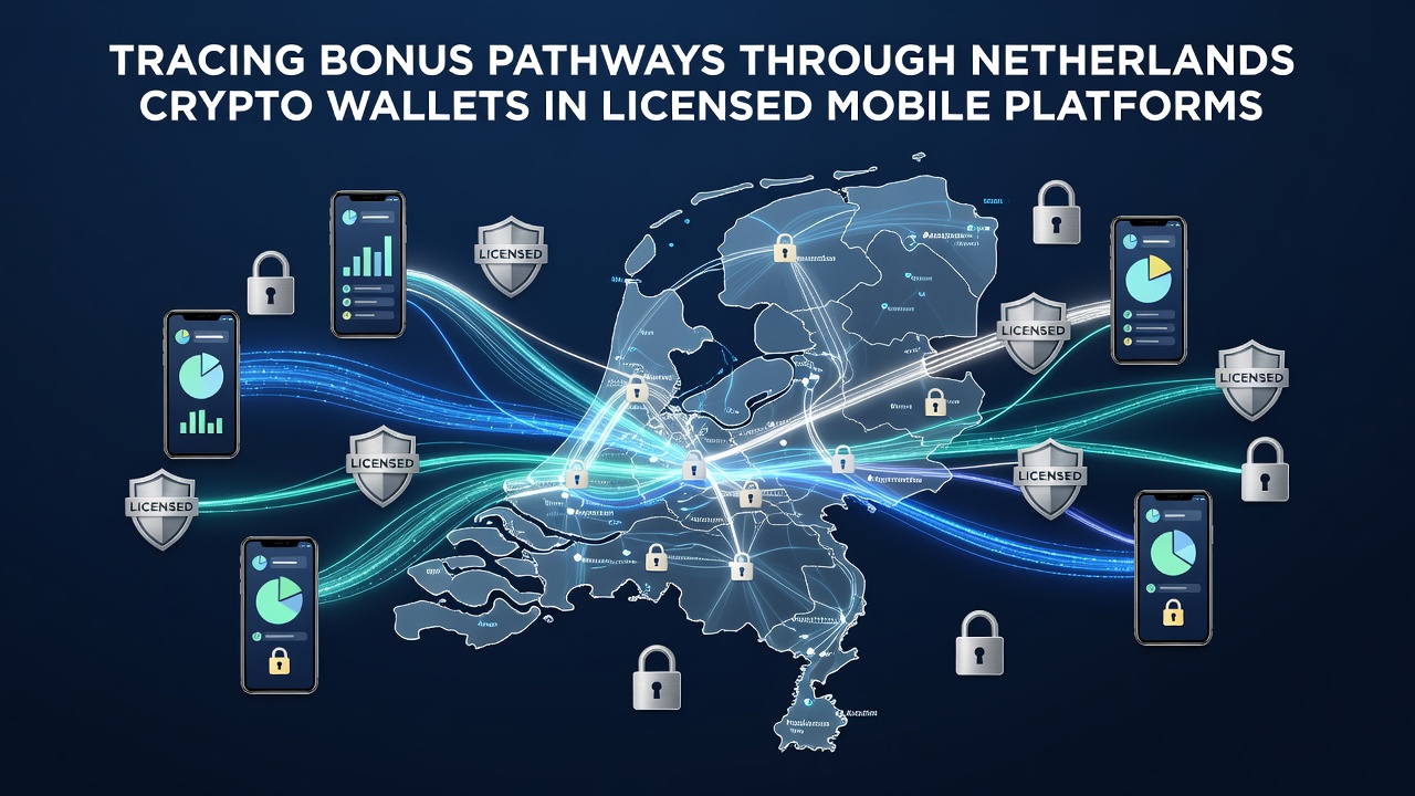 Mobiele app scherm met traceerbare bonusstromen via crypto wallet integratie in Nederland